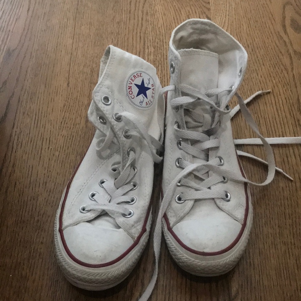 White high top converse sneakers